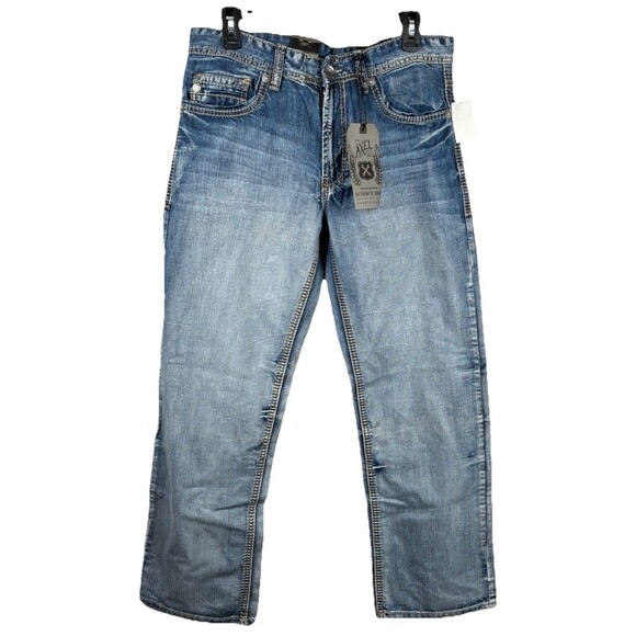 NWT -  TK Axel Jeans Mens Size 32x30 Blue Denim Relaxed Fit Straight Leg New - Picture 1 of 9